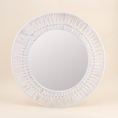 Miroir rond corde beige 60cm | Hashtag Déco