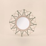 Miroir en rotin forme fleur naturel 40cm | Hashtag Déco
