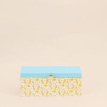 Boite à bijoux bois motifs fleuris vert jaune | Hashtag Déco