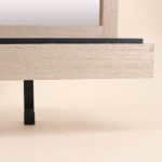 Miroir mural en bois noir avec étagère | Hashtag Déco