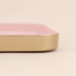 Plateau carré métal rose 25x25cm | Hashtag Déco