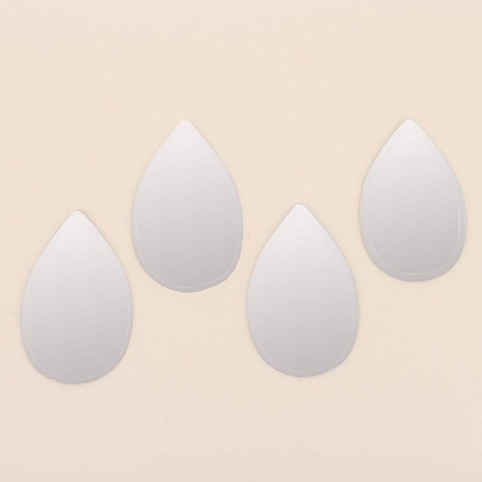 Lot de 4 miroirs gouttes en verre doré | Hashtag Déco