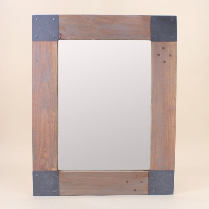 Miroir bois métal 53x67cm style moderne | Hashtag Déco