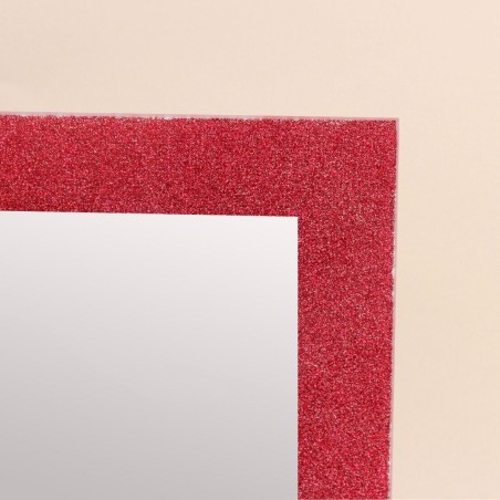 Miroir rose pailleté en verre 35x35cm | Hashtag Déco