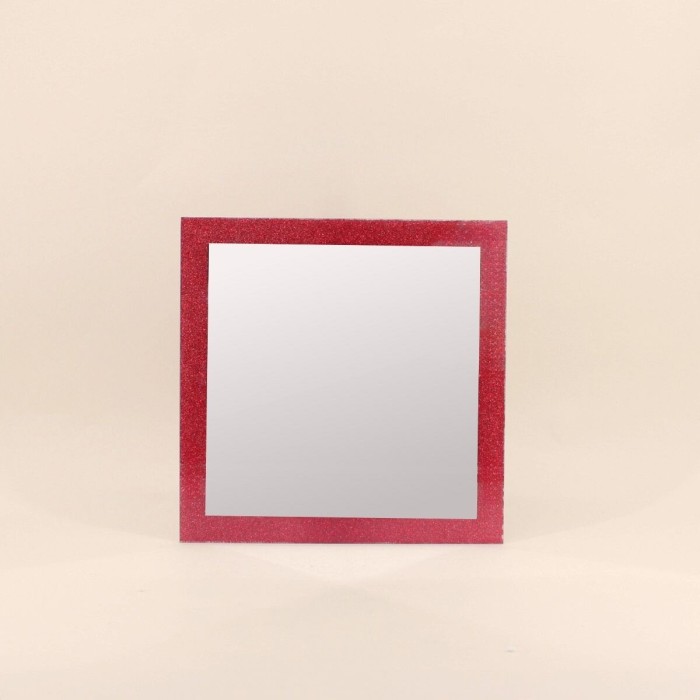 Miroir rose pailleté en verre 35x35cm | Hashtag Déco