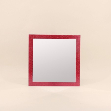 Miroir rose pailleté en verre 35x35cm | Hashtag Déco