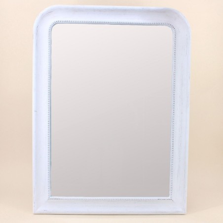 Miroir antique blanc en bois 80x60cm | Hashtag Déco