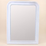 Miroir antique blanc en bois 80x60cm | Hashtag Déco