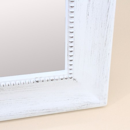 Miroir antique blanc en bois 80x60cm | Hashtag Déco
