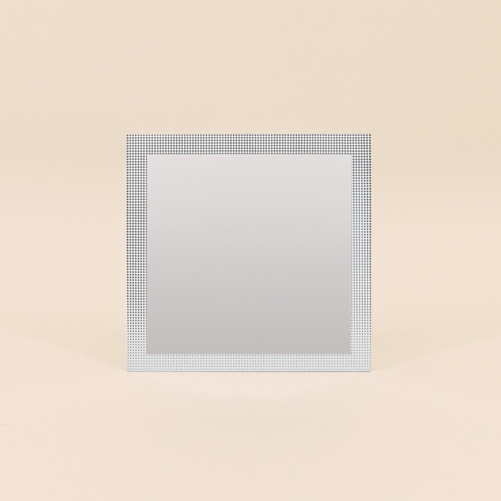 Miroir carré 20x20cm bois blanc élégant | Hashtag Déco