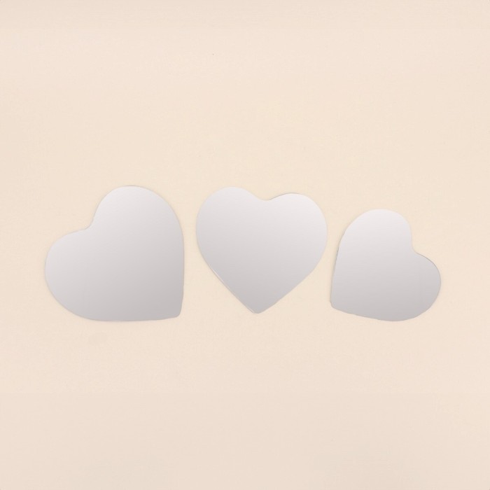 Lot de 3 miroirs coeur bois blanc | Hashtag Déco