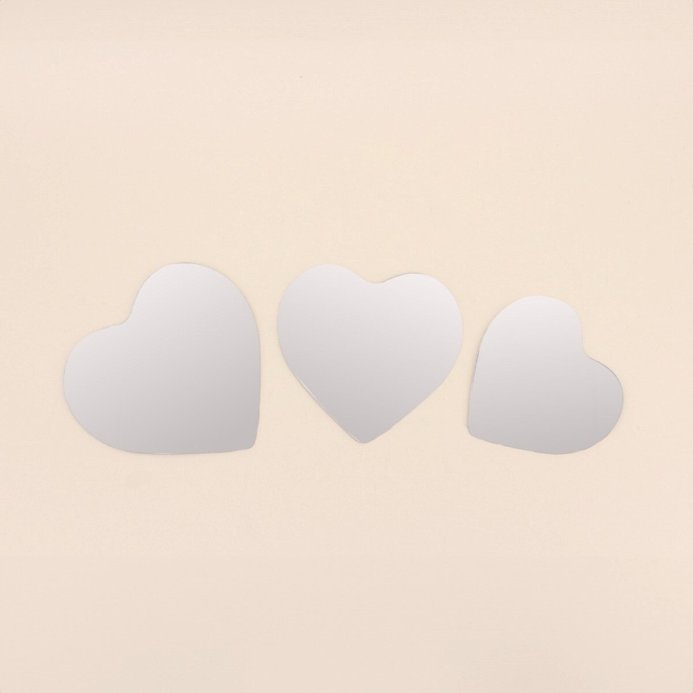 Lot de 3 miroirs coeur bois blanc | Hashtag Déco