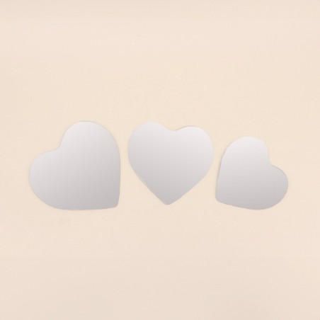 Lot de 3 miroirs coeur bois blanc | Hashtag Déco