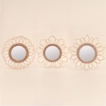 Set de 3 miroirs en rotin naturel 30cm | Hashtag Déco