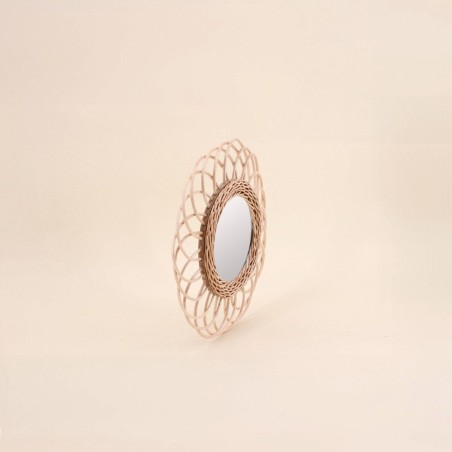 Miroir en rotin naturel rond 30cm | Hashtag Déco