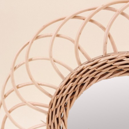Miroir en rotin naturel rond 30cm | Hashtag Déco