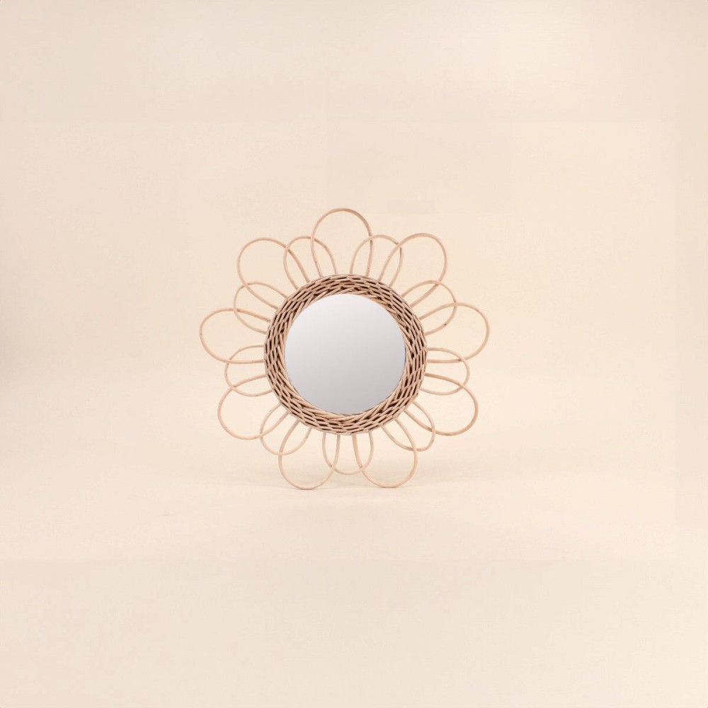 Miroir rond en rotin naturel 30cm | Hashtag Déco
