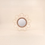 Miroir rond en rotin naturel 30cm | Hashtag Déco