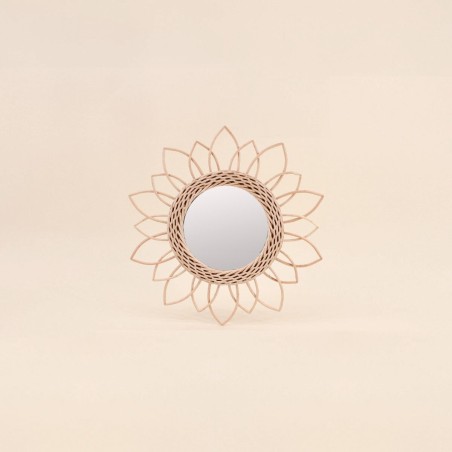Miroir en rotin rond 30cm naturel | Hashtag Déco