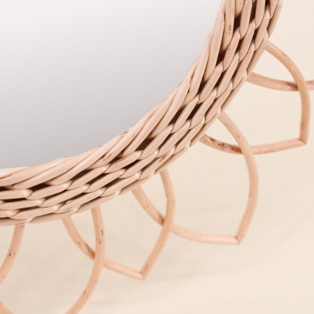 Miroir en rotin rond 30cm naturel | Hashtag Déco