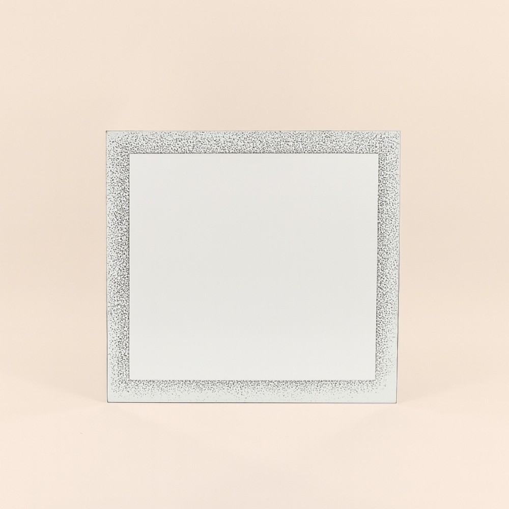 Miroir contour brillant argenté 40x40cm | Hashtag Déco