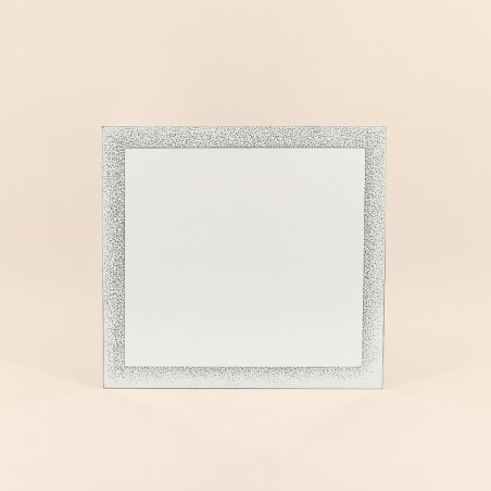 Miroir contour brillant argenté 40x40cm | Hashtag Déco