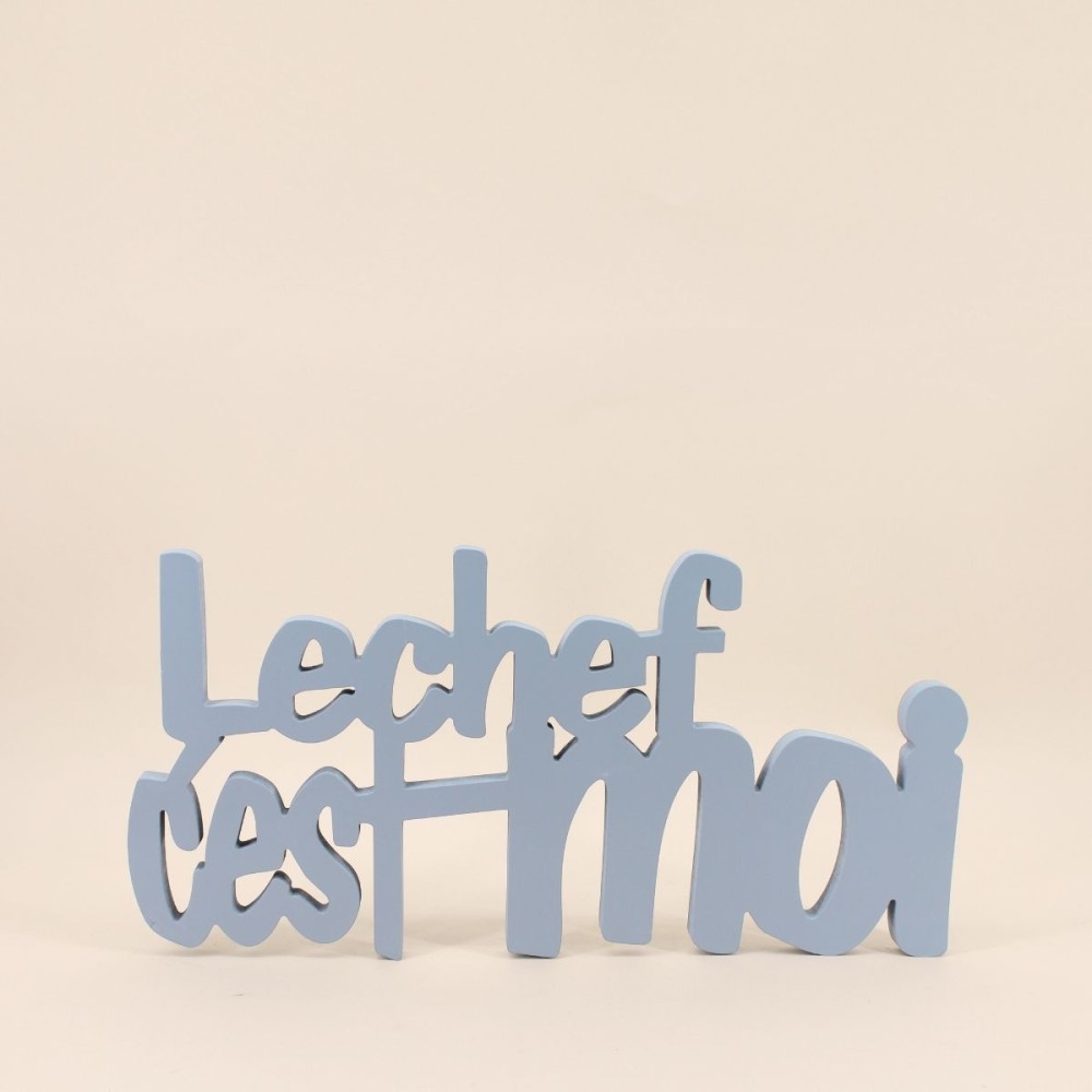 Mot déco "Le chef c'est moi" gris métal 50cm | Hashtag Déco