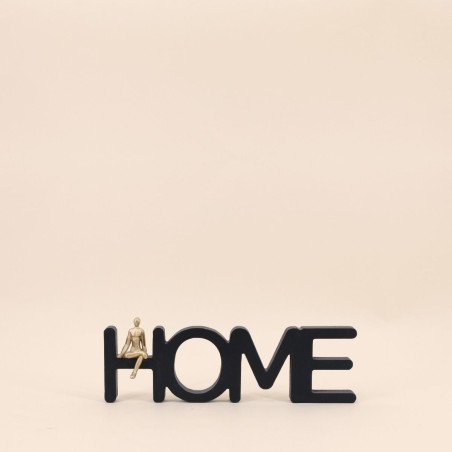Mot déco "home" noir en bois 33cm | Hashtag Déco