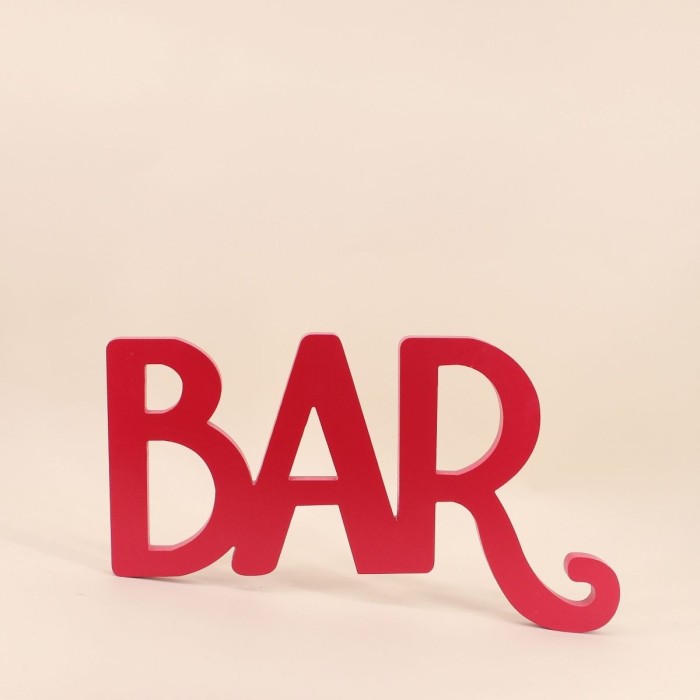 Mot décoratif bar rouge en métal 50x30cm | Hashtag Déco