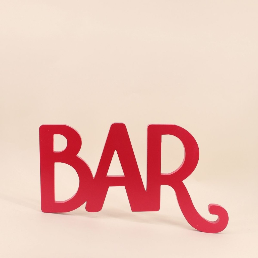 Mot décoratif bar rouge en métal 50x30cm | Hashtag Déco