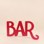Mot décoratif bar rouge en métal 50x30cm | Hashtag Déco