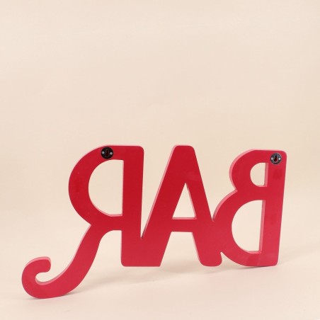 Mot décoratif bar rouge en métal 50x30cm | Hashtag Déco