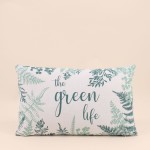 Coussin en coton motif fougère vert 50x30cm | Hashtag Déco