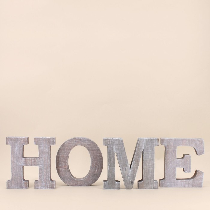 Mot déco "Home" 83cm bois blanc | Hashtag Déco