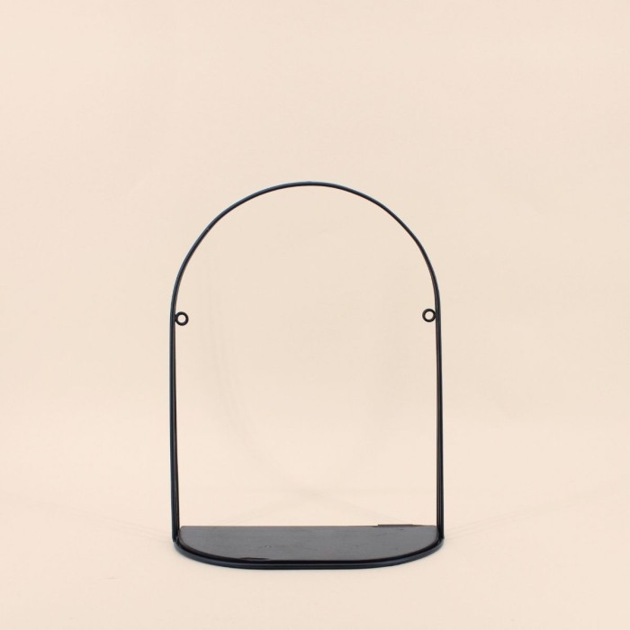 Étagère murale métal noir 40x30cm élégante | Hashtag Déco