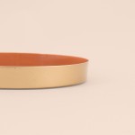 Plateau rond orange 20cm en métal doré | Hashtag Déco
