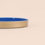 Plateau rond bleu et doré 16cm en métal | Hashtag Déco