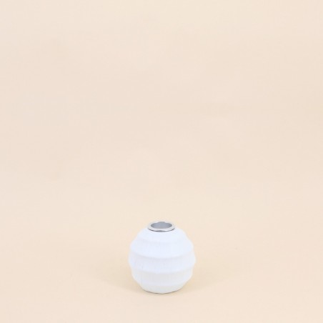 Bougeoir rond en résine blanche 7cm élégant | Hashtag Déco