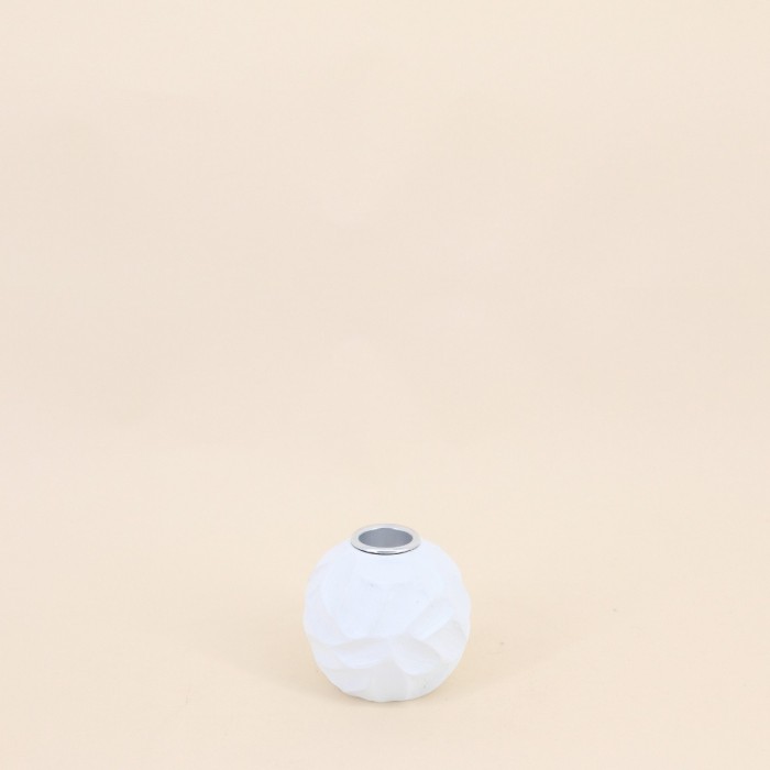 Bougeoir rond en résine blanche 7cm | Hashtag Déco