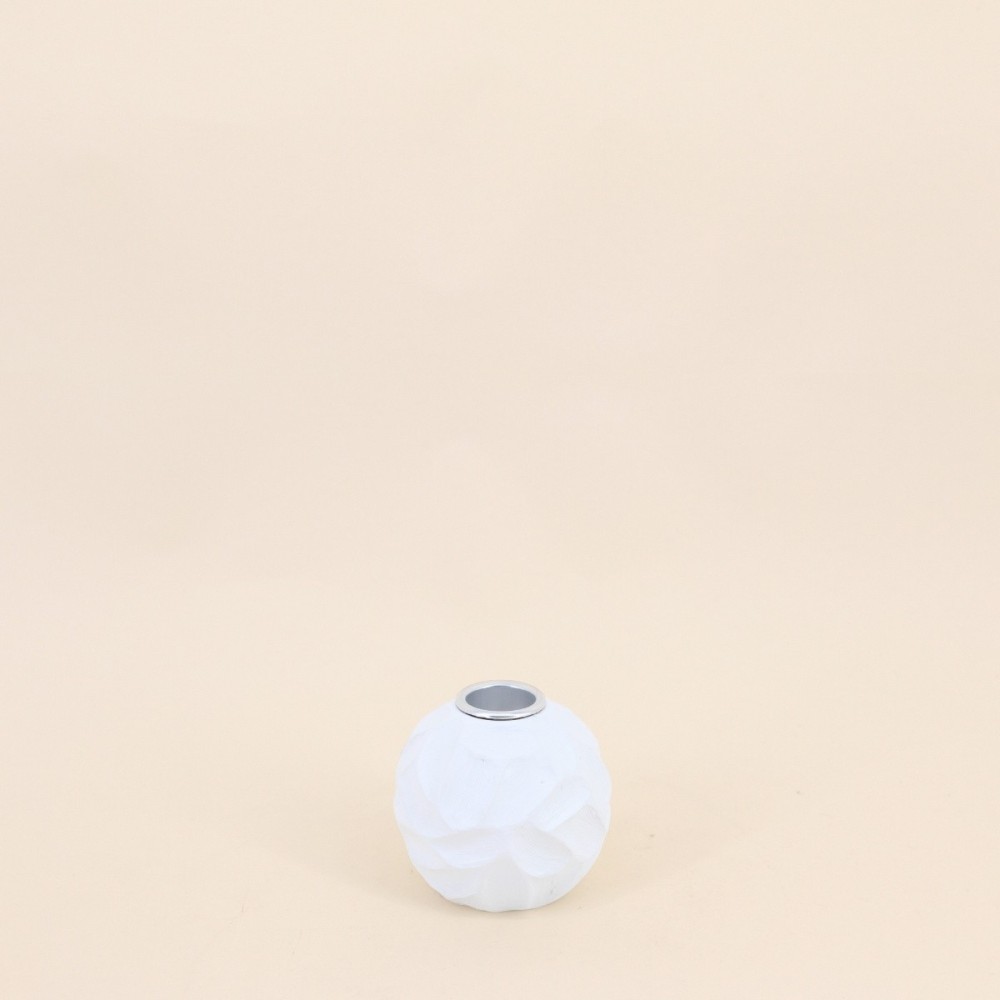 Bougeoir rond en résine blanche 7cm | Hashtag Déco
