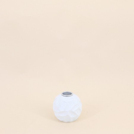 Bougeoir rond en résine blanche 7cm | Hashtag Déco
