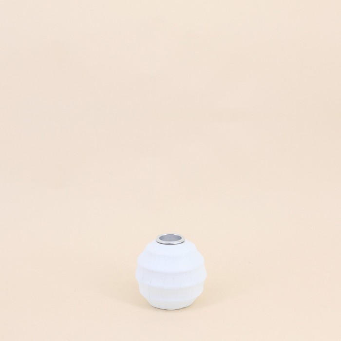 Bougeoir rond résine blanche 7cm | Hashtag Déco