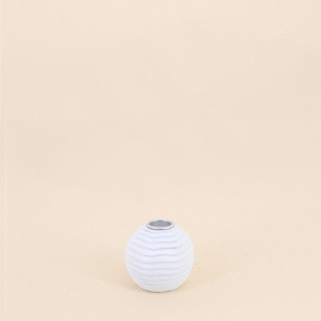 Set de 3 bougeoirs en résine blanche texturée | Hashtag Déco