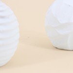 Set de 3 bougeoirs en résine blanche texturée | Hashtag Déco