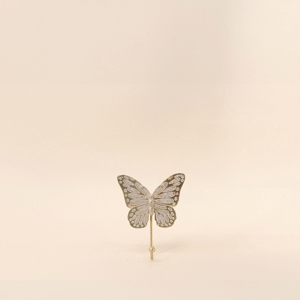 Patère papillon doré métal 11x13cm | Hashtag Déco