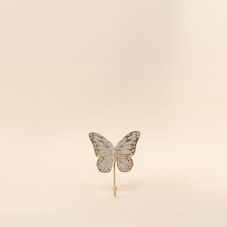 Patère papillon doré métal 11x13cm | Hashtag Déco
