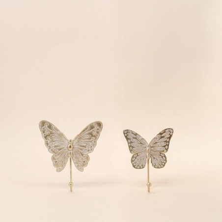 Patère papillon doré métal 11x13cm | Hashtag Déco
