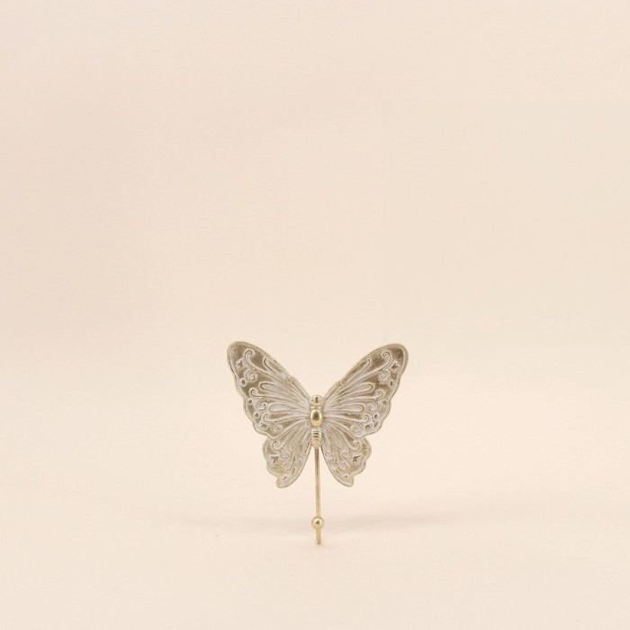 Patère papillon doré métal 13x15cm | Hashtag Déco
