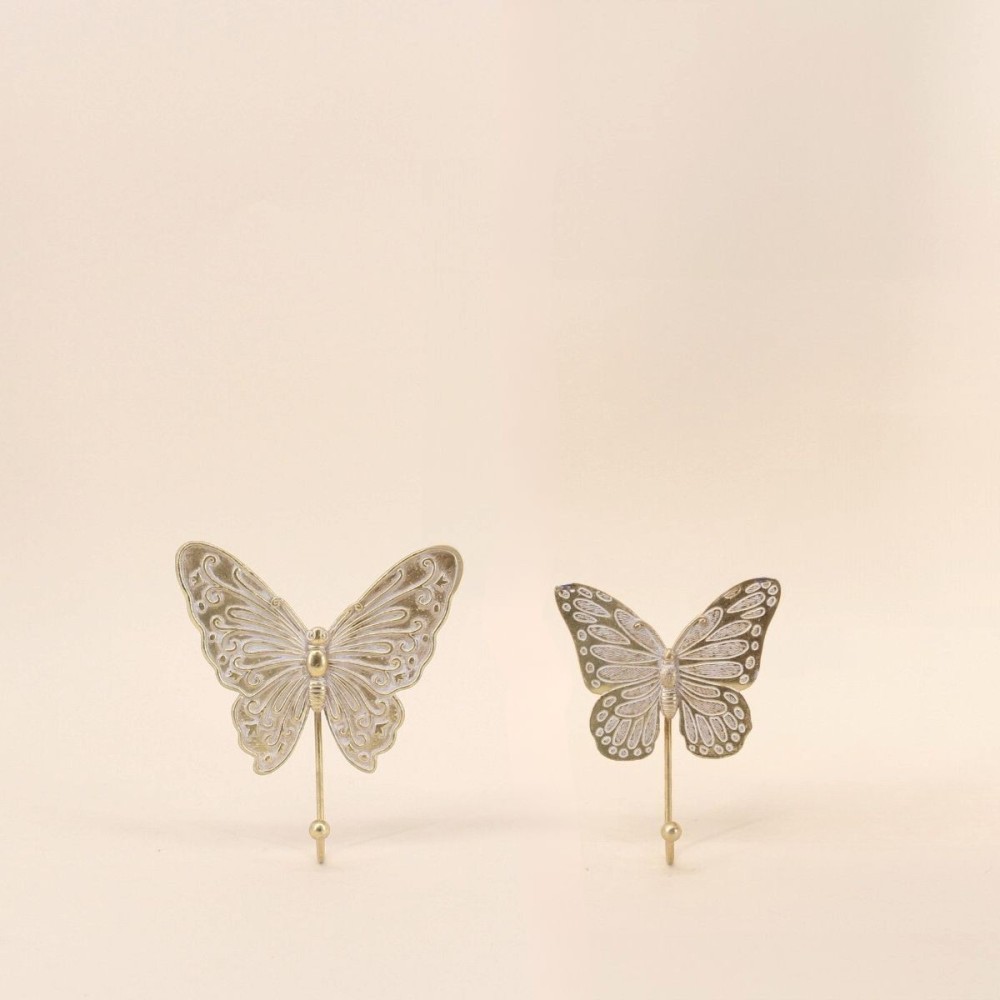 Set de 2 patères papillons dorés en métal | Hashtag Déco