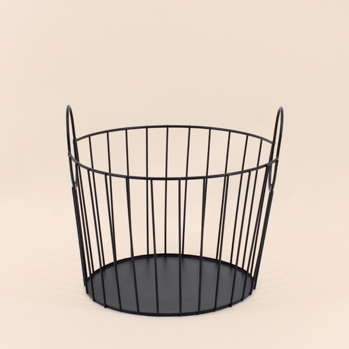 Panier en métal noir 27x23cm élégant | Hashtag Déco